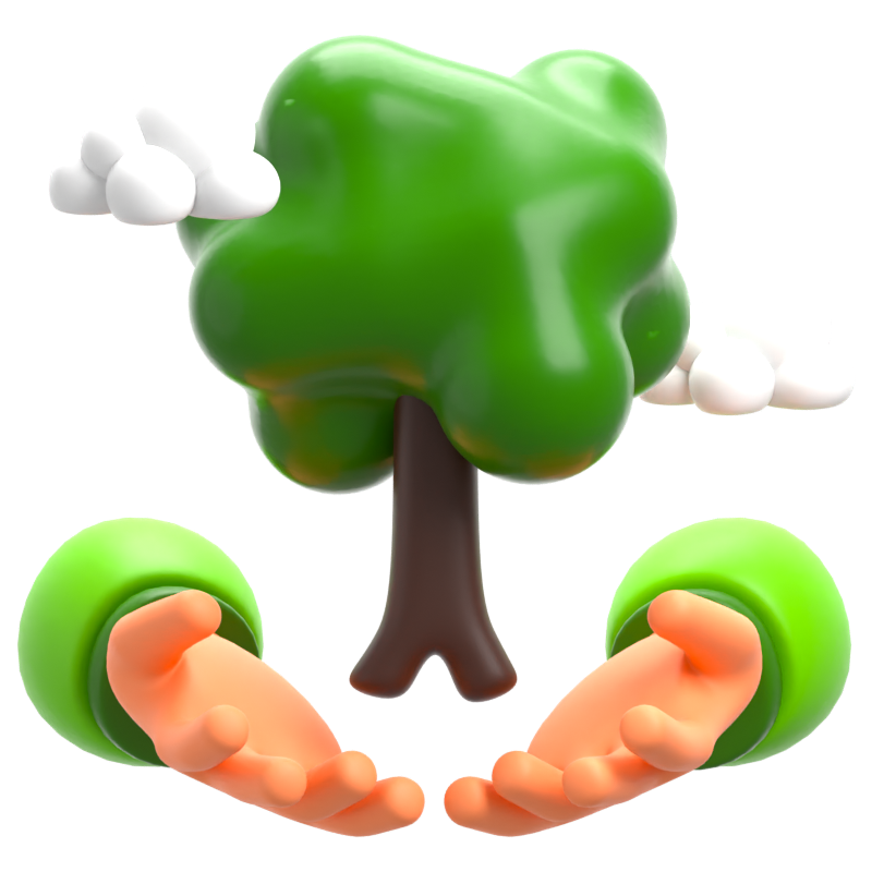 Ecology Tree Care 3D Icon 3D Graphic