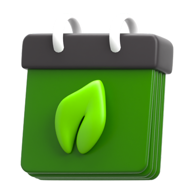 Ecology Calendar Leaf 3D Icon 3D Graphic