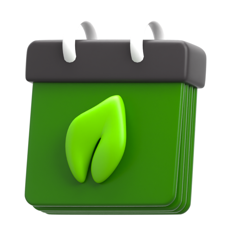 Ecology Calendar Leaf 3D Icon