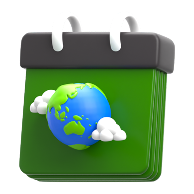 Ecology Calendar Earth 3D Icon 3D Graphic