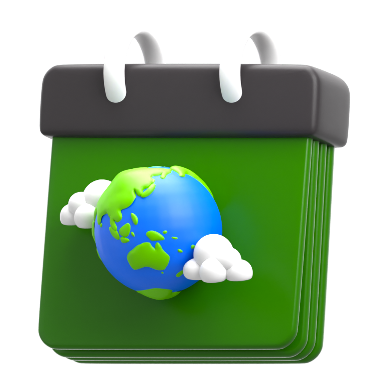 Ecology Calendar Earth 3D Icon 3D Graphic