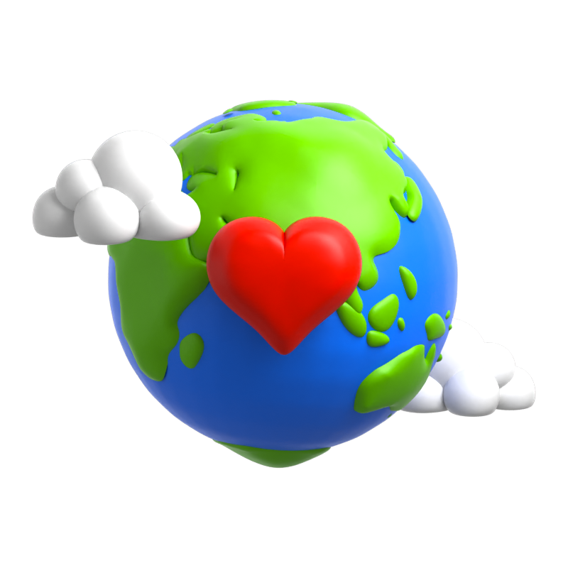 Ecology Earth Love 3D Icon