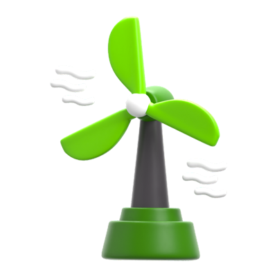 Ecology Wind 3D Icon 3D Graphic