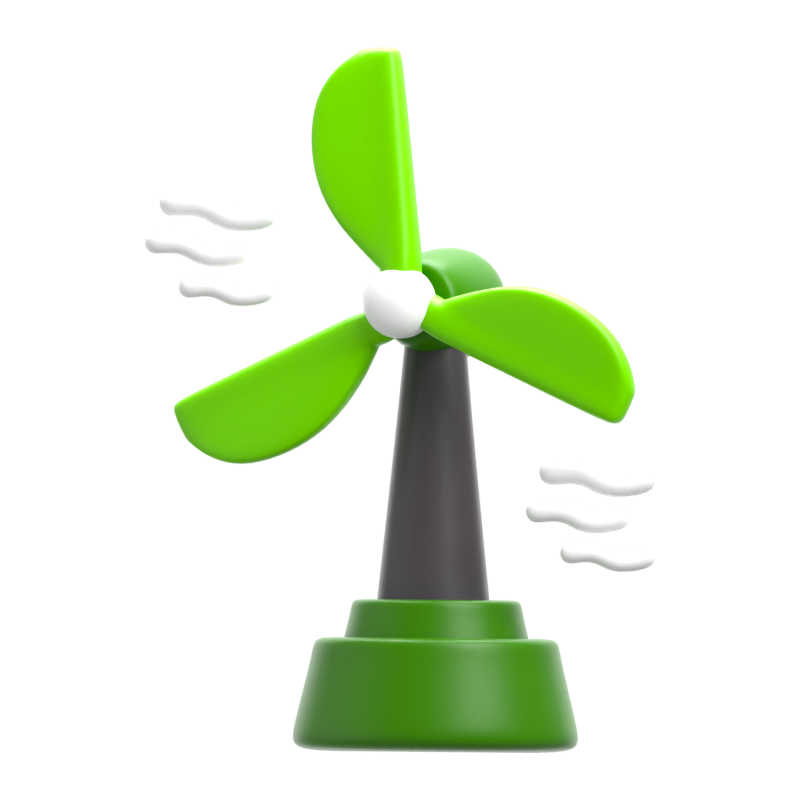 Ecology Wind 3D Icon 3D Graphic