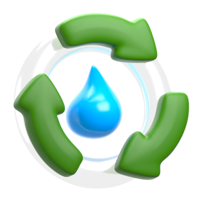 ökologie wasser recyceln 3d icon 3D Graphic