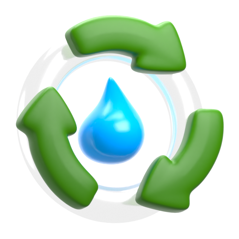 Ecology Water Recycle 3D Icon