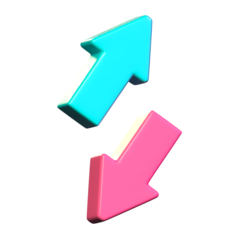 Up Down 3D Icon 3D Graphic