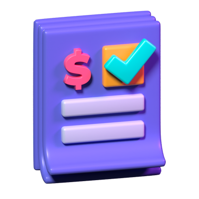 Invoice 3D Icon 3D Graphic