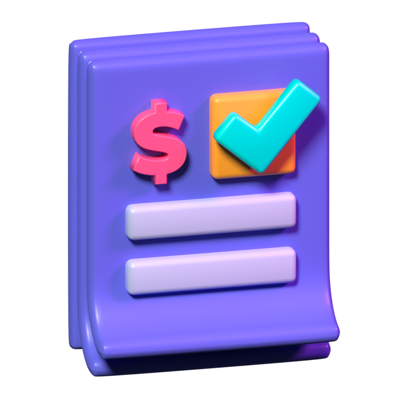 Invoice 3D Icon 3D Graphic