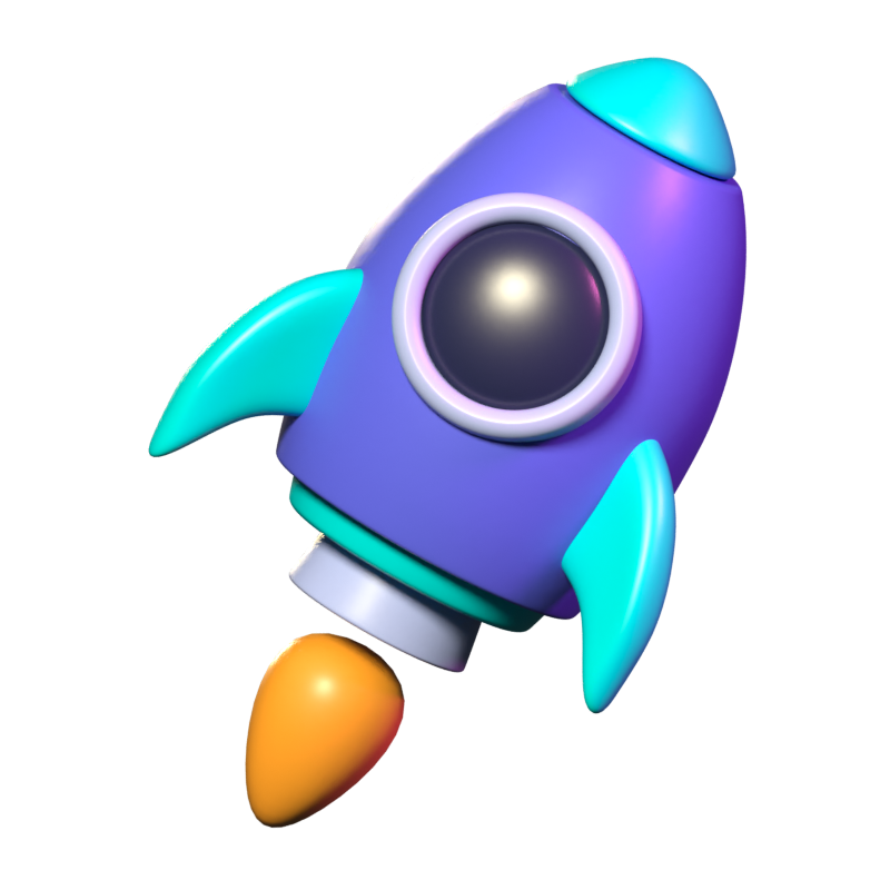 Rocket 3D Icon 3D Graphic