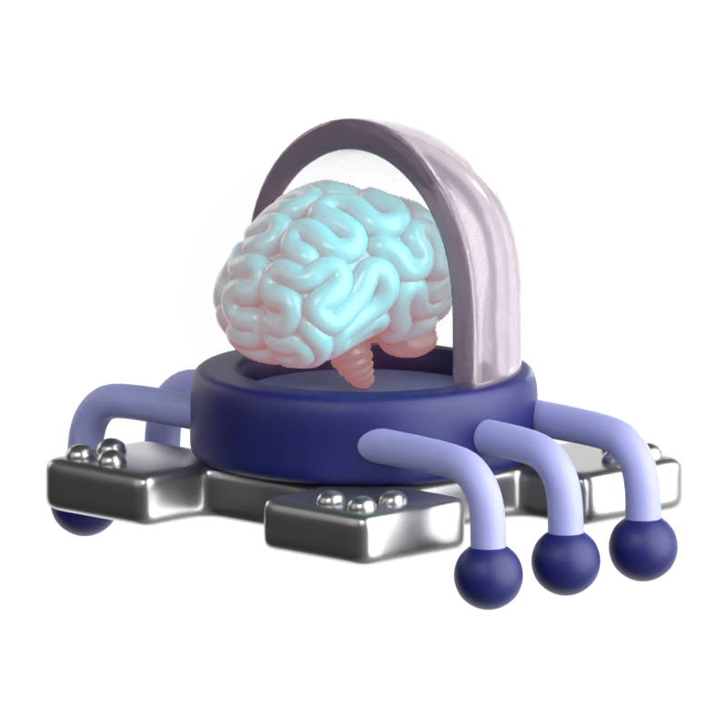 AI Brain 3D Icon 3D Graphic