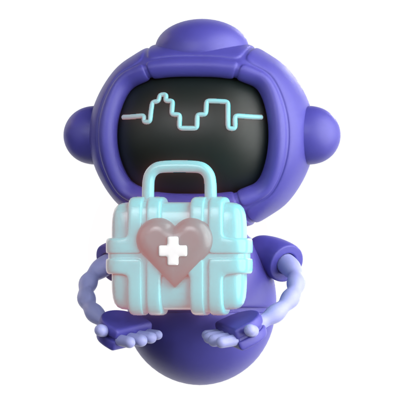 AI Healthcare 3D Icon 3D Graphic