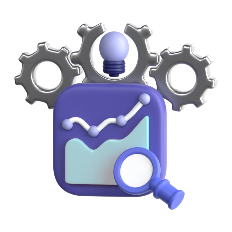 Prädiktive Analytik 3D-Symbol 3D Graphic