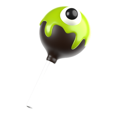 halloween cake pop icono 3d 3D Graphic