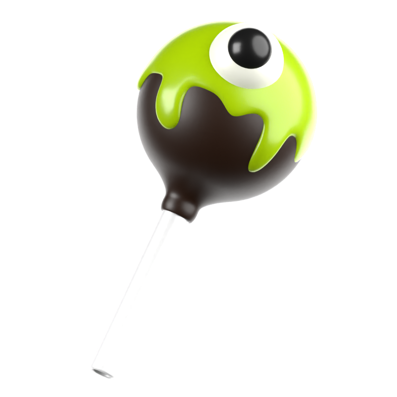 Halloween Cake Pop 3D Icon 3D Graphic