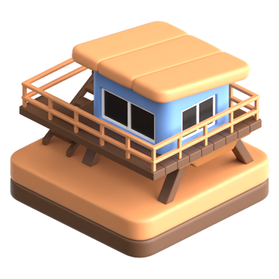 Lifeguard Tower 3D Icon 3D Graphic