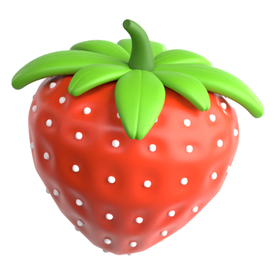 Strawberry 3D Icon 3D Graphic