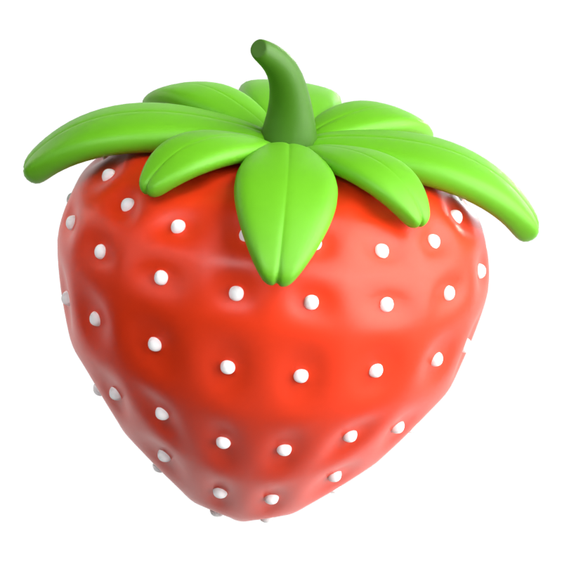 Strawberry 3D Icon 3D Graphic