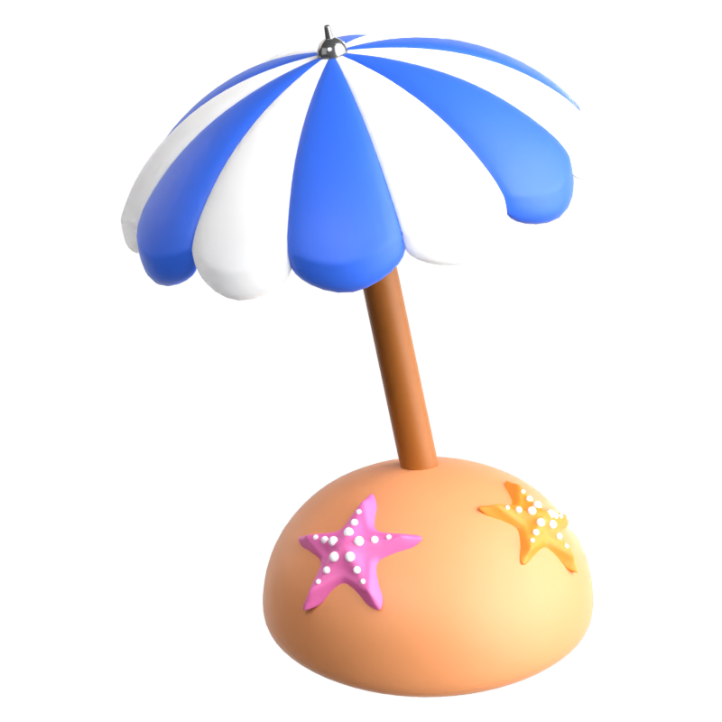 Beach Umbrella 3D Icon 3D Graphic