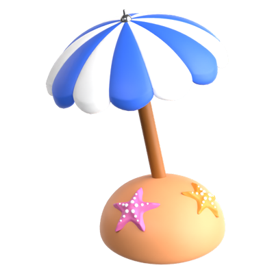 Beach Umbrella 3D Icon 3D Graphic