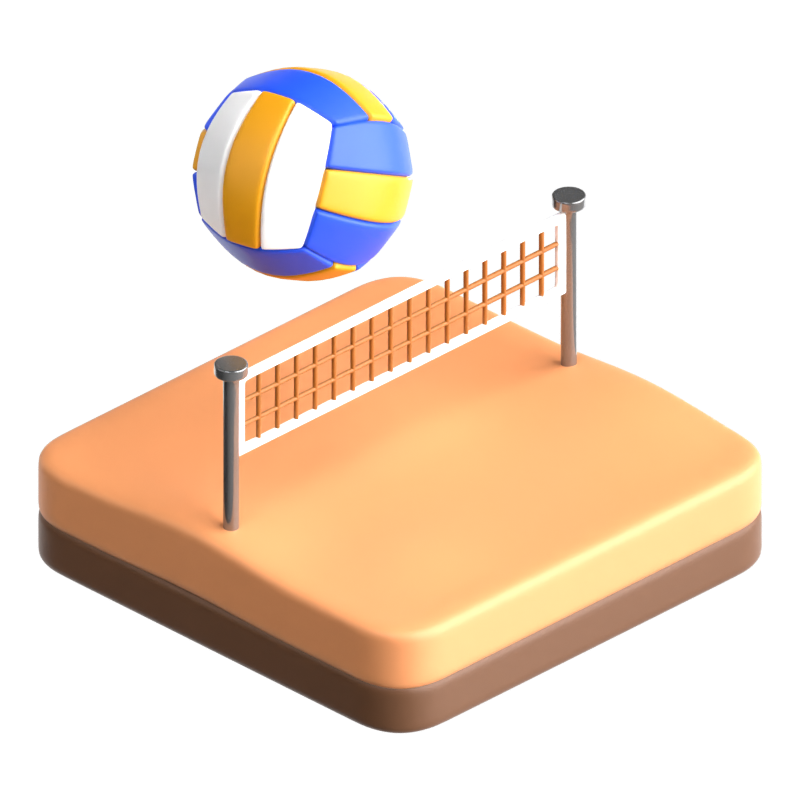 Strand-Volleyball 3D-Symbol