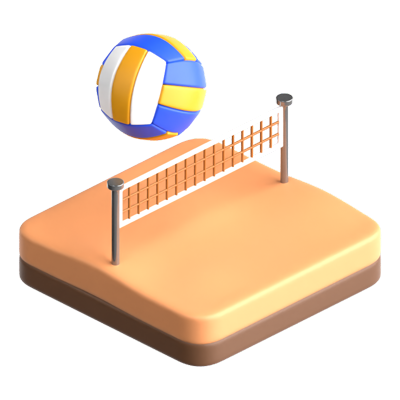 icono 3d de voleibol de playa 3D Graphic