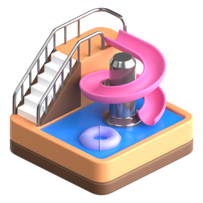 Water Slide 3D Icon 3D Graphic