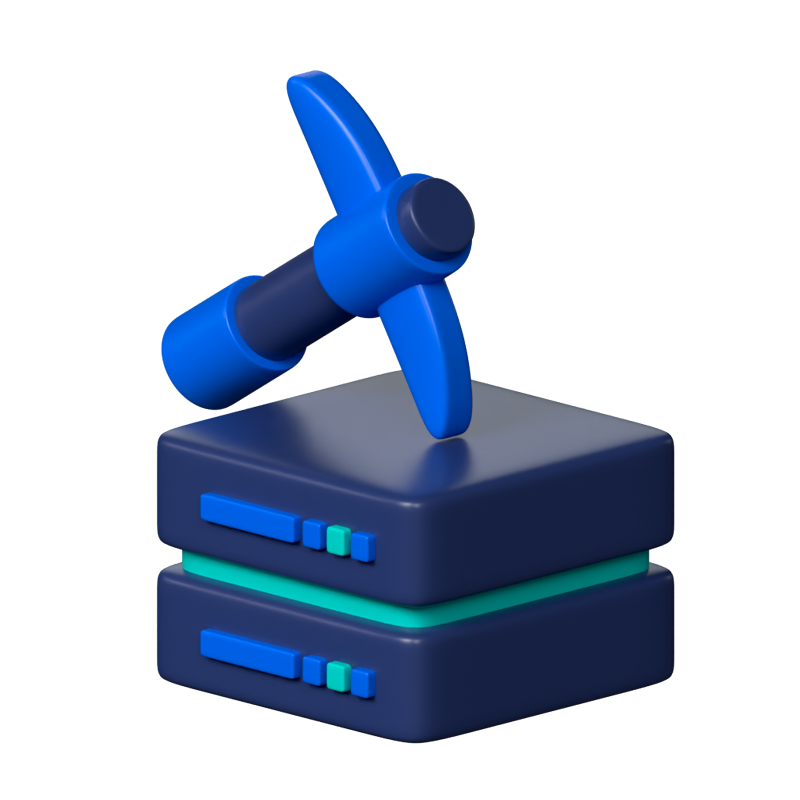 Data Mining 3D Icon 3D Graphic