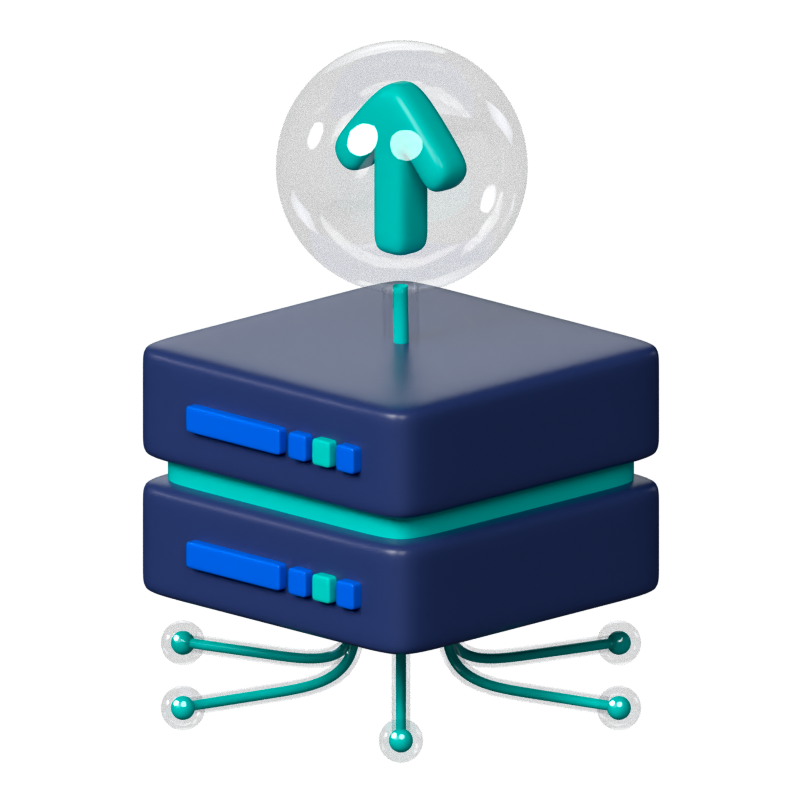 Data Server Upload 3D Icon