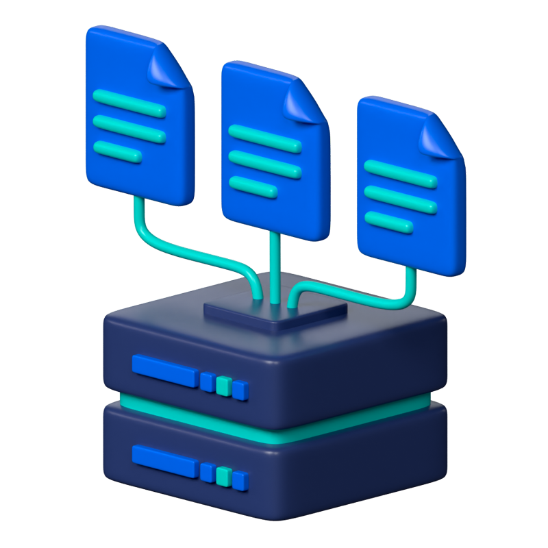 Icono 3D de recogida de datos