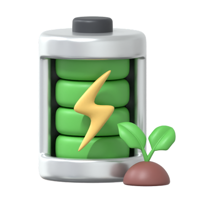 Eco Battery 3D Icon 3D Graphic