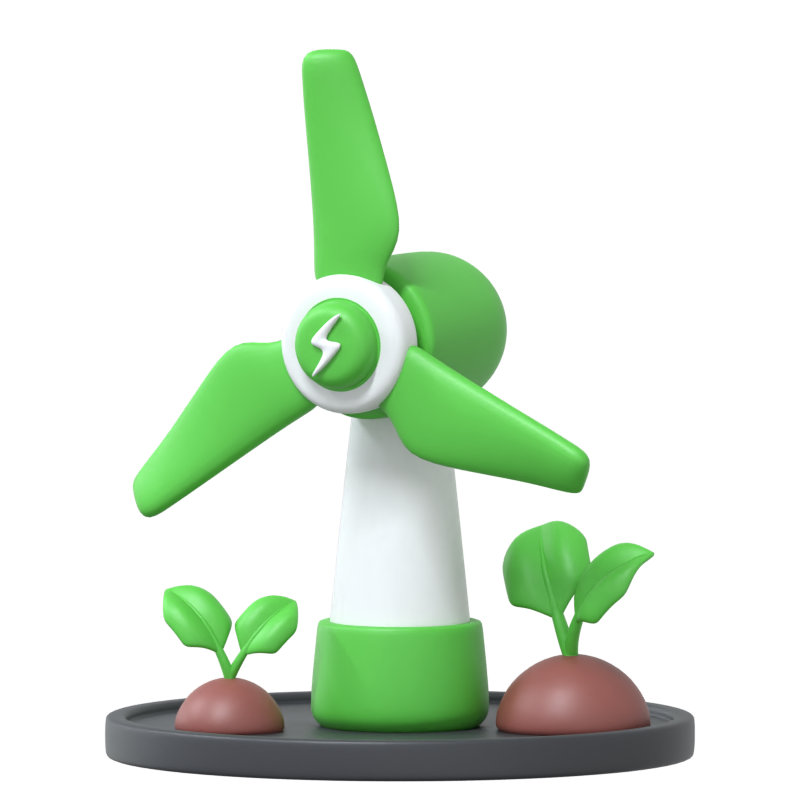 Wind Energy 3D Icon