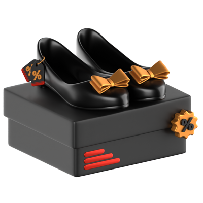 Venta de zapatos planos Icono 3D 3D Graphic