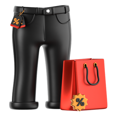 Man Trousers Sale 3D Icon 3D Graphic