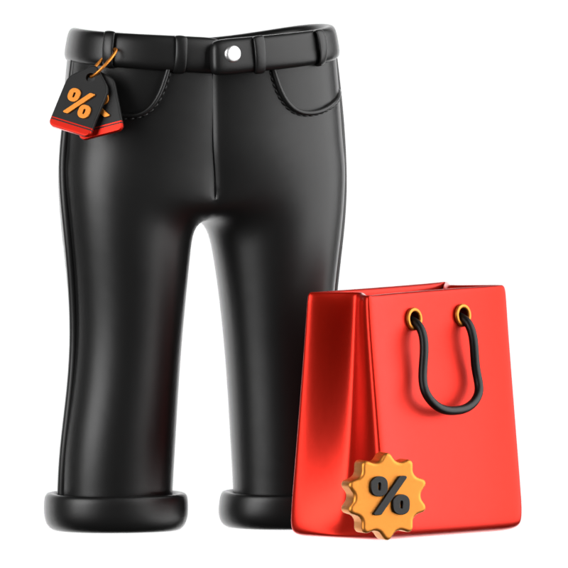 Man Trousers Sale 3D Icon 3D Graphic