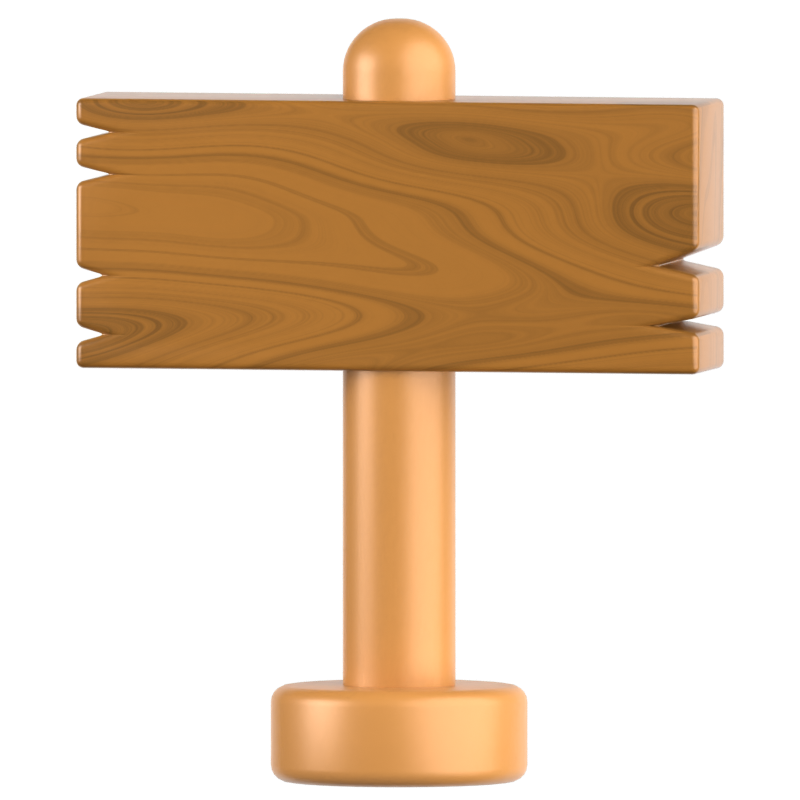 Wooden Sign 3D Icon