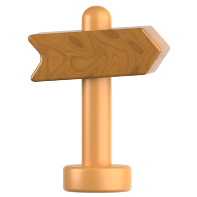 Single Arrow Board 3D Icon 3D Graphic