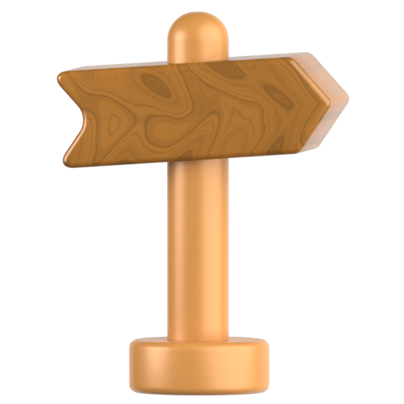 Single Arrow Board 3D Icon 3D Graphic