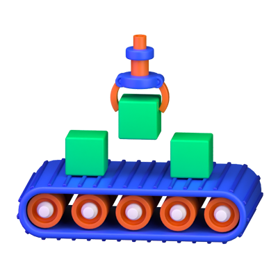 Robot Conveyor 3D Icon 3D Graphic