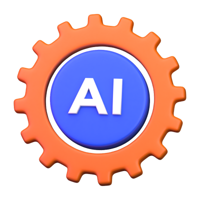 AI Gear 3D Icon 3D Graphic