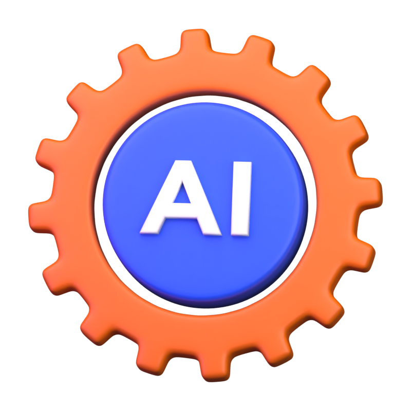 AI Gear 3D Icon 3D Graphic