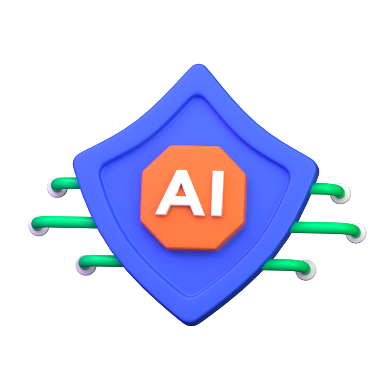 AI-Schild 3D-Symbol 3D Graphic