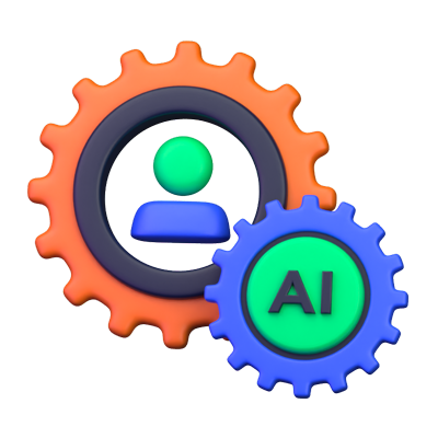 ícone 3d de trabalho em equipe de ia 3D Graphic