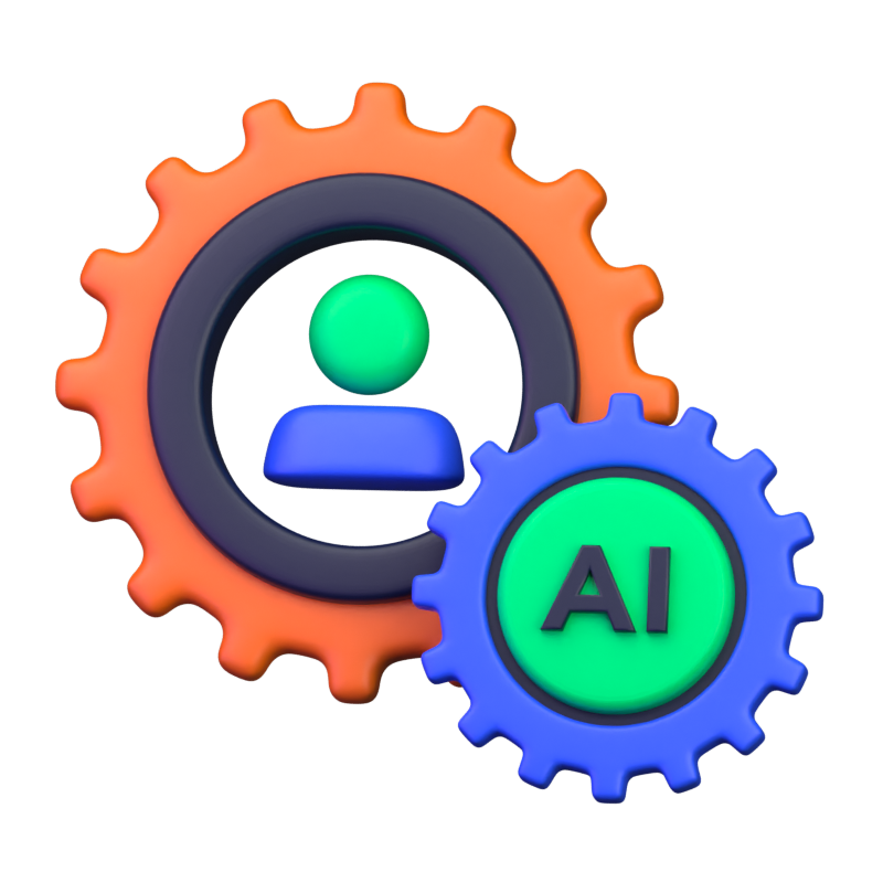 AI Teamwork 3D Icon 3D Graphic