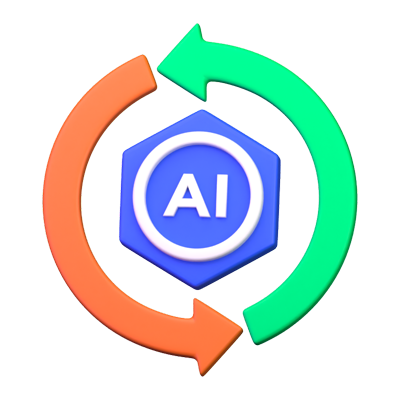 AI-Zyklus 3D-Symbol 3D Graphic