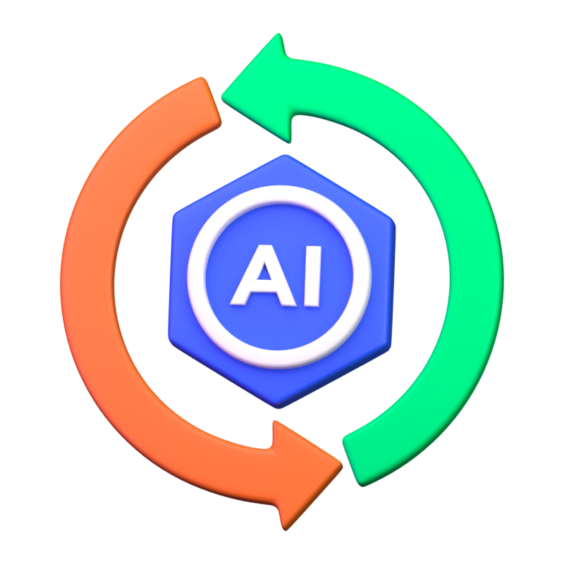 AI-Zyklus 3D-Symbol 3D Graphic