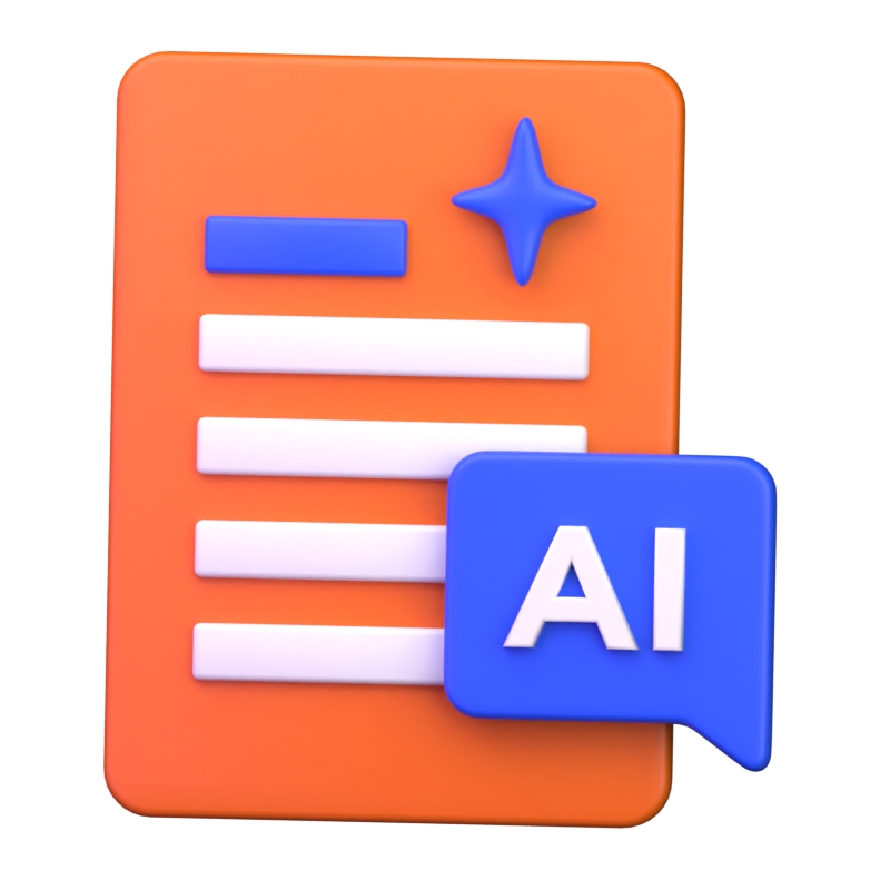 AI Document 3D Icon