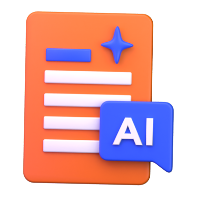 AI Document 3D Icon 3D Graphic