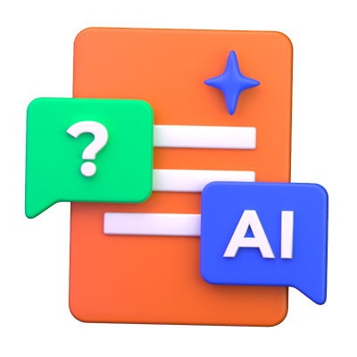 AI Question 3D Icon 3D Graphic