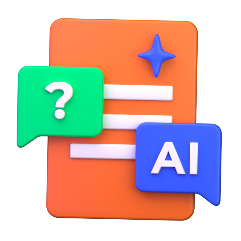 AI Question 3D Icon 3D Graphic